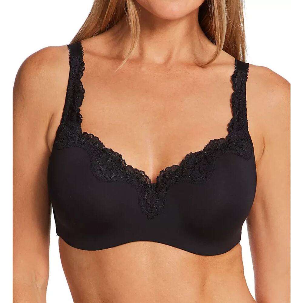 Le Mystere Women's Dream Tisha Lace Full-Busted Bra Black Size 34D 0557